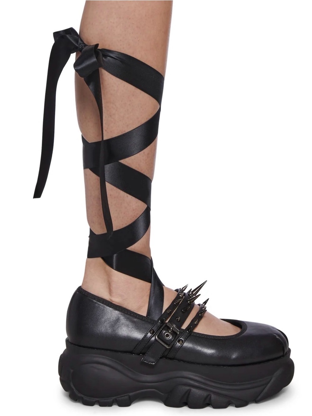Dolls Kill Black Spiked Mary Jane Women's Flats